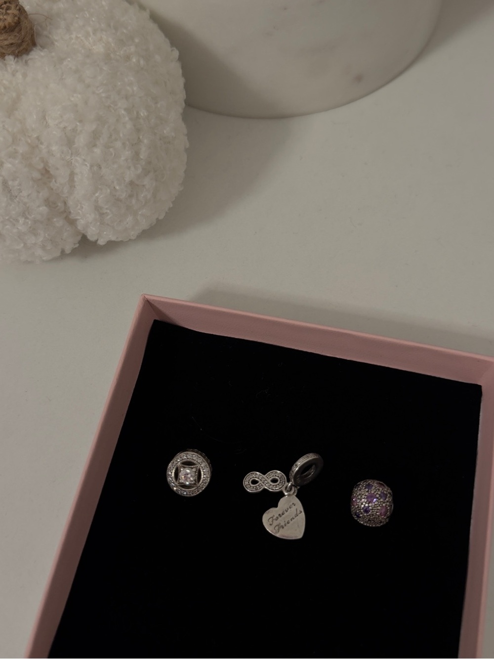 Pandora Sterling Silver Infinity & Heart Charm Set in Silver
